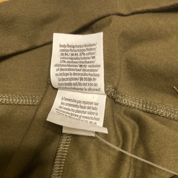 NWT Pink Cotton High Waist Full Length Legging - Deep Olive with Floral graphic - Picture 13 of 14